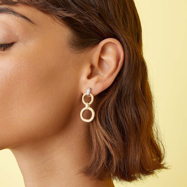 Jaipur Yellow Gold and Diamond Drop Earrings